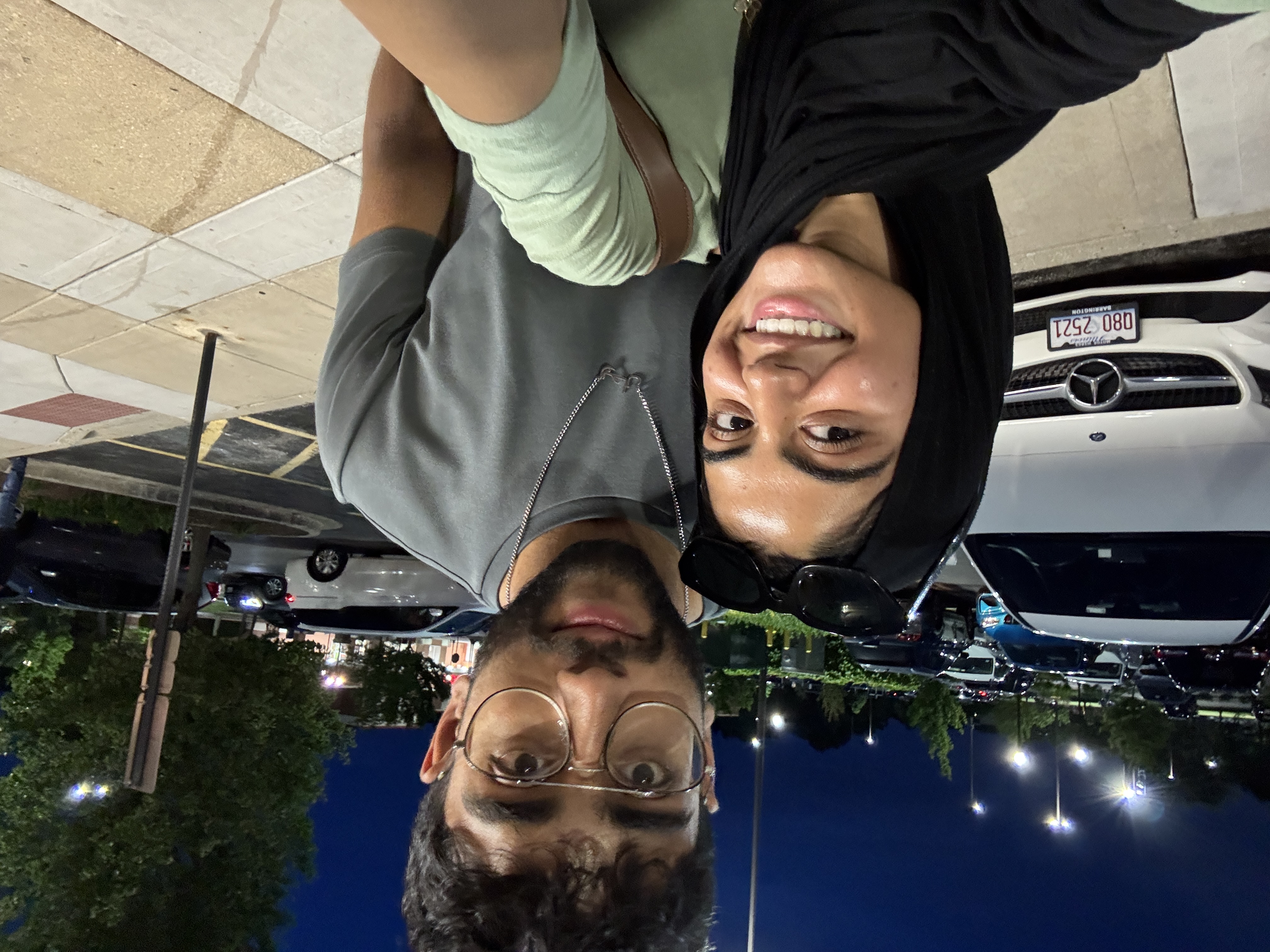 Evening parking lot selfie