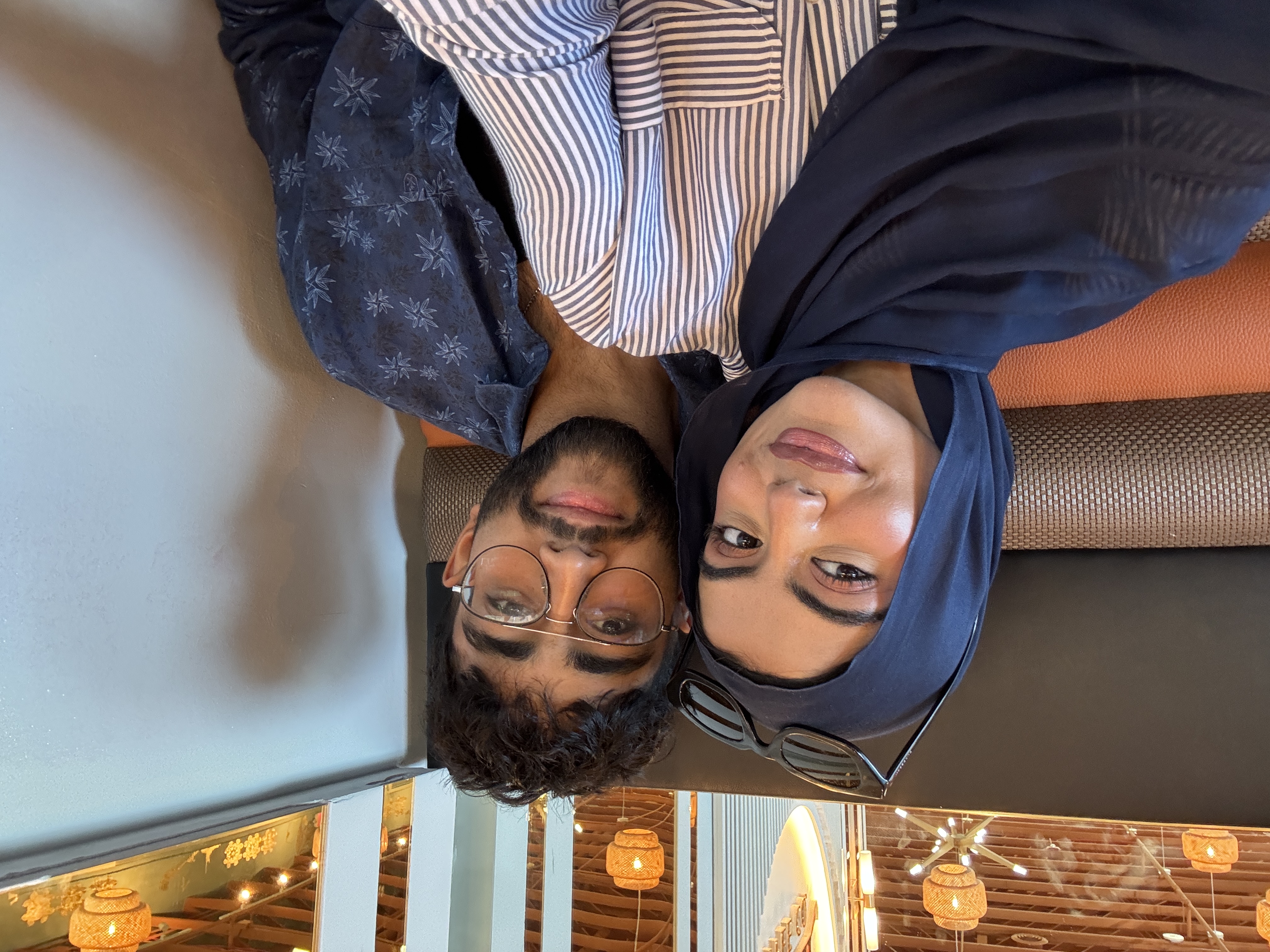 Restaurant booth selfie