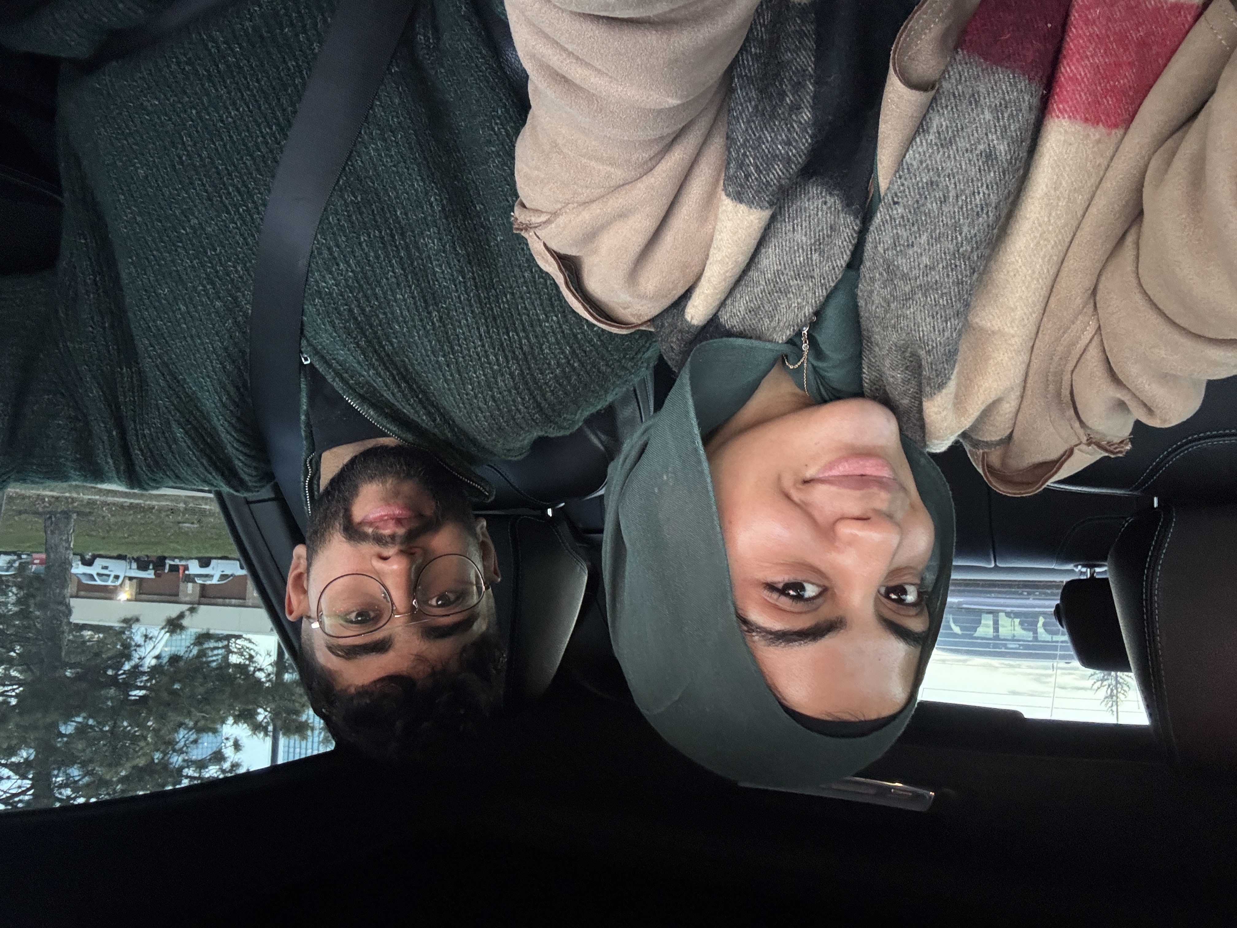 Car selfie in winter together